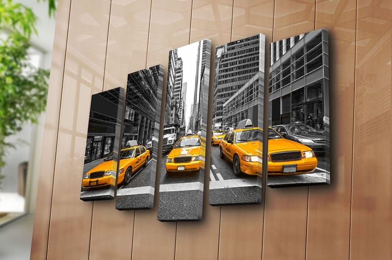 Canvastaulu 5-pak Monivärinen - 19x60 cm - Sisustustuotteet - Taulu & taide - Canvas-taulu