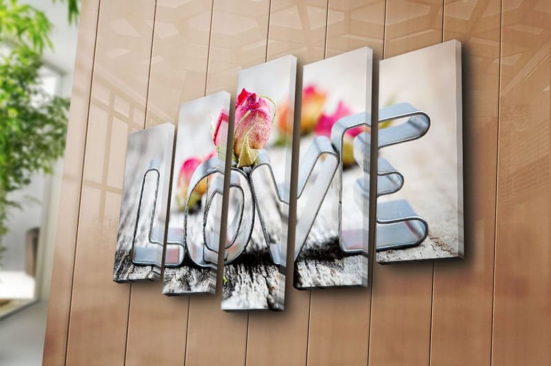 Canvastaulu 5-pak Monivärinen - 19x60 cm - Sisustustuotteet - Taulu & taide - Canvas-taulu