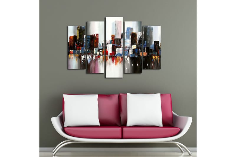 Canvastaulu 5-pak Monivärinen - 19x60 cm - Sisustustuotteet - Taulu & taide - Canvas-taulu