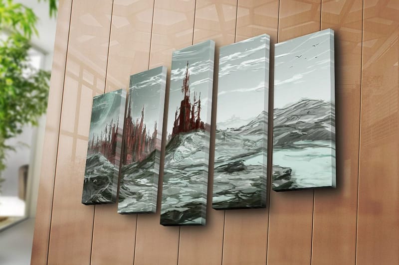 Canvastaulu 5-pak Monivärinen - 19x60 cm - Sisustustuotteet - Taulu & taide - Canvas-taulu