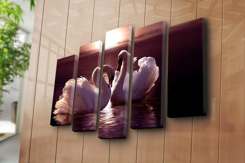 Canvastaulu 5-pak Monivärinen - 19x60 cm - Sisustustuotteet - Taulu & taide - Canvas-taulu