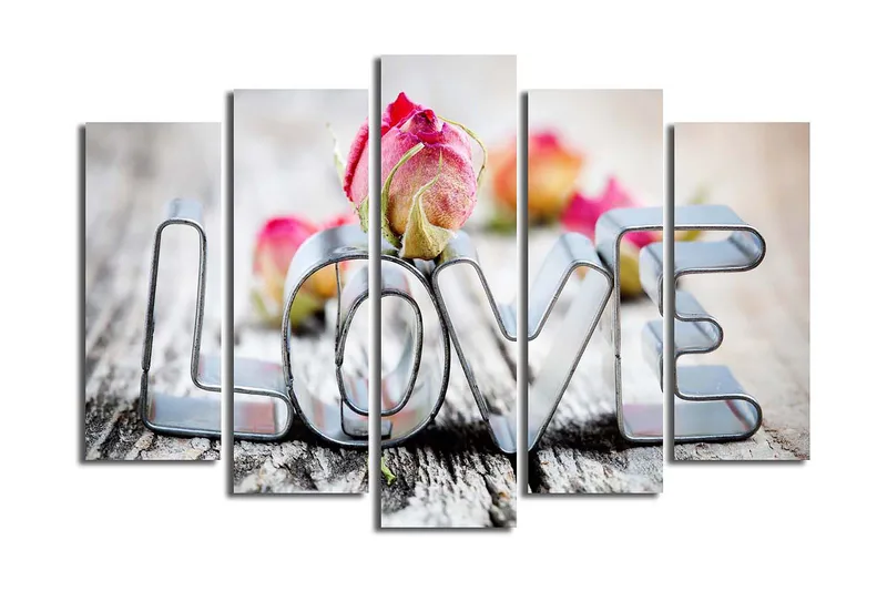 Canvastaulu 5-pak Monivärinen, 19x60 cm