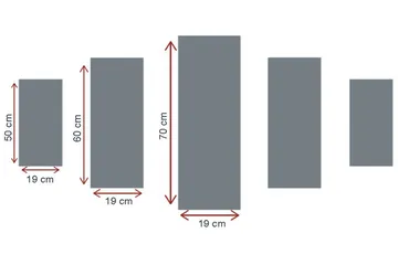 Canvastaulu 5-pak Monivärinen - 19x60 cm - Sisustustuotteet - Taulu & taide - Canvas-taulu