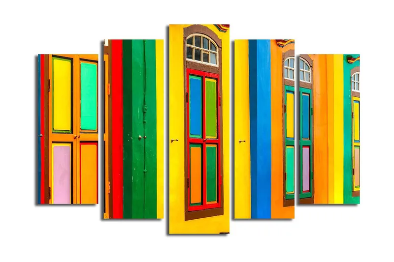 Canvastaulu 5-pak Monivärinen, 19x60 cm