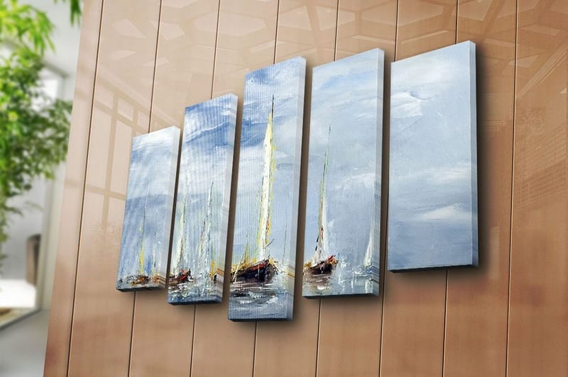 Canvastaulu 5-pak Monivärinen - 19x60 cm - Sisustustuotteet - Taulu & taide - Canvas-taulu