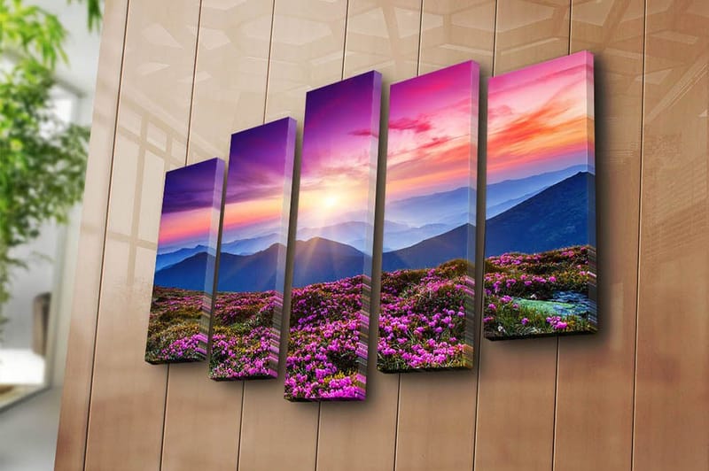 Canvastaulu 5-pak Monivärinen - 19x60 cm - Sisustustuotteet - Taulu & taide - Canvas-taulu