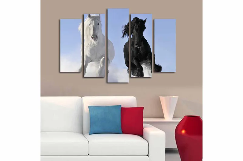 Canvastaulu 5-pak Monivärinen - 19x60 cm - Sisustustuotteet - Taulu & taide - Canvas-taulu