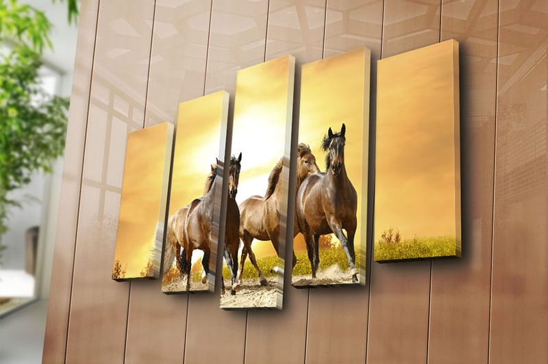 Canvastaulu 5-pak Monivärinen - 19x60 cm - Sisustustuotteet - Taulu & taide - Canvas-taulu