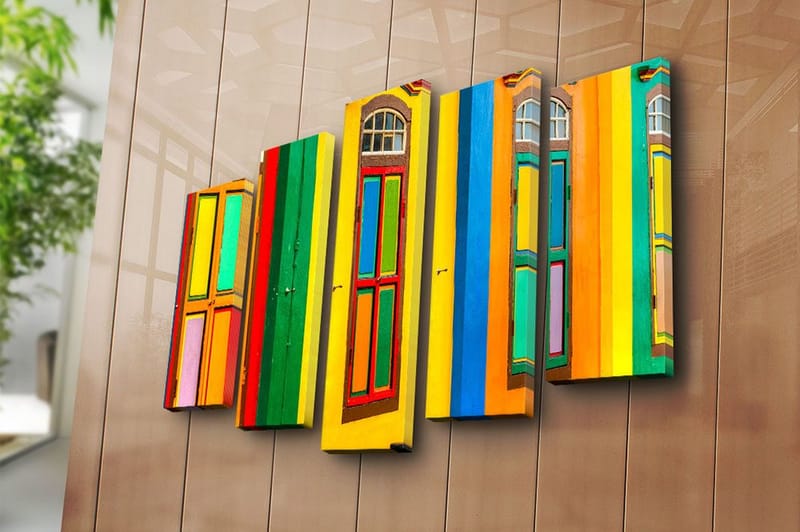 Canvastaulu 5-pak Monivärinen - 19x60 cm - Sisustustuotteet - Taulu & taide - Canvas-taulu