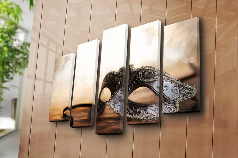 Canvastaulu 5-pak Monivärinen - 19x60 cm - Sisustustuotteet - Taulu & taide - Canvas-taulu