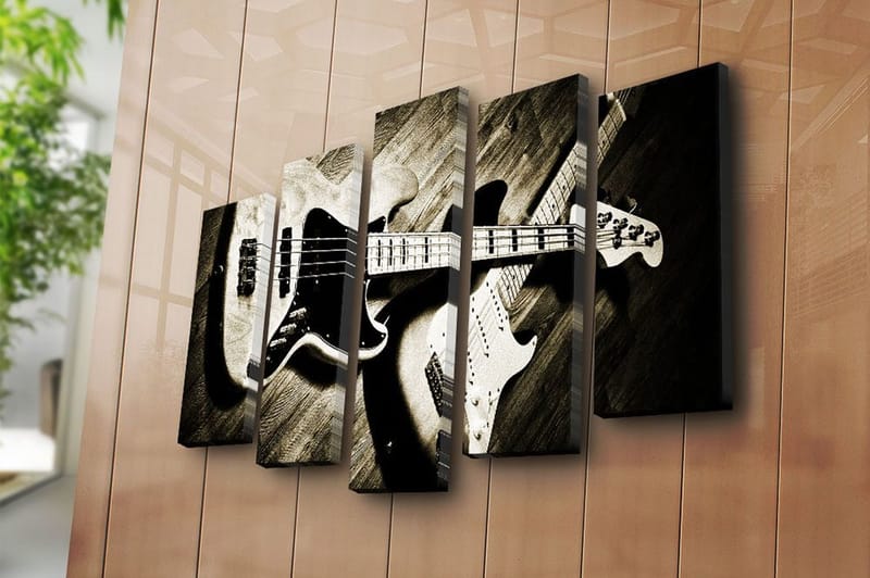 Canvastaulu 5-pak Monivärinen - 19x60 cm - Sisustustuotteet - Taulu & taide - Canvas-taulu