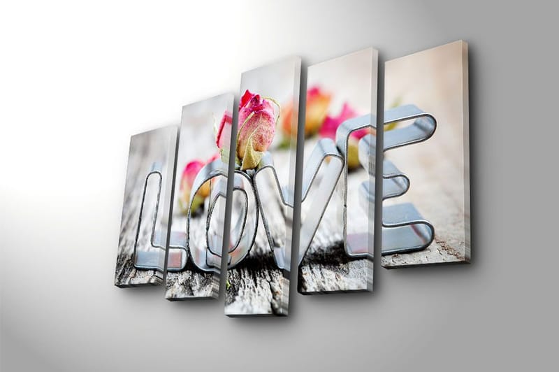 Canvastaulu 5-pak Monivärinen - 19x60 cm - Sisustustuotteet - Taulu & taide - Canvas-taulu