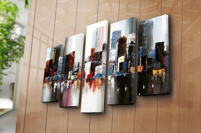 Canvastaulu 5-pak Monivärinen - 19x60 cm - Sisustustuotteet - Taulu & taide - Canvas-taulu