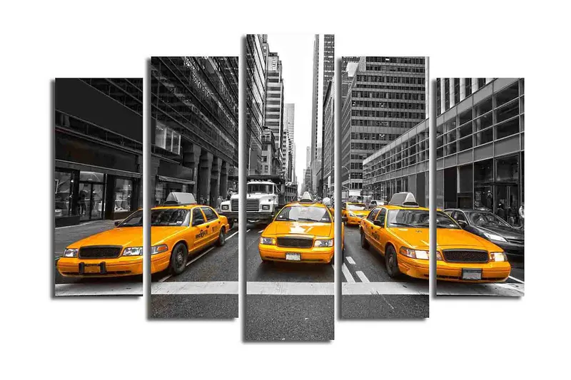 Canvastaulu 5-pak Monivärinen, 19x60 cm