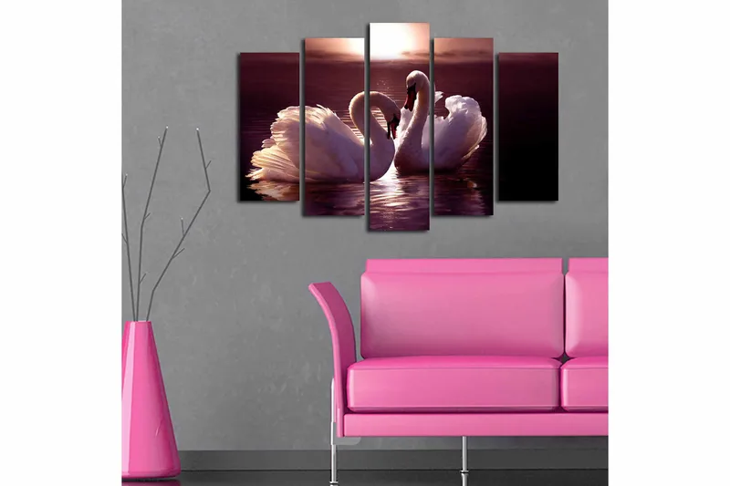 Canvastaulu 5-pak Monivärinen - 19x60 cm - Sisustustuotteet - Taulu & taide - Canvas-taulu