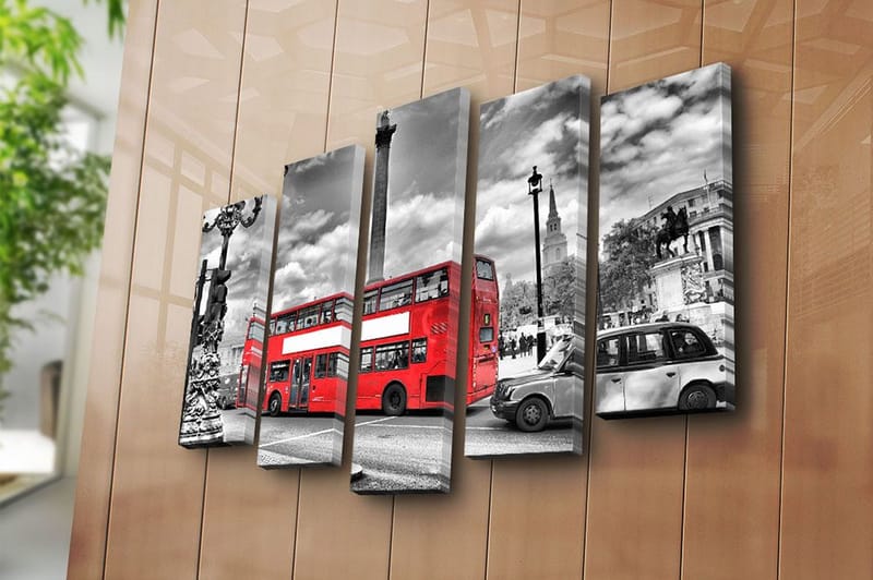 Canvastaulu 5-pak Monivärinen - 19x60 cm - Sisustustuotteet - Taulu & taide - Canvas-taulu