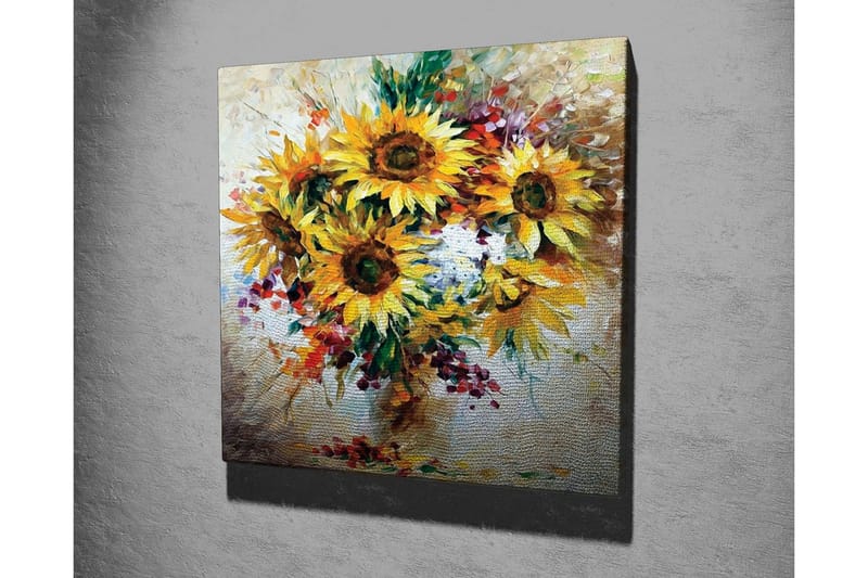 Canvastaulu - Auringonkukkia värikkäässä kimpussa - Keltainen / Vihreä / Ruskea - Sisustustuotteet - Taulu & taide - Canvas-taulu