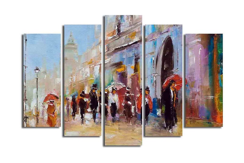 Canvastaulu Floral 5-pak Monivärinen - 19x60 cm - Sisustustuotteet - Taulu & taide - Canvas-taulu