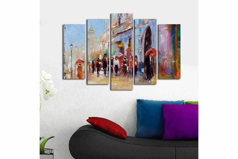Canvastaulu Floral 5-pak Monivärinen - 19x60 cm - Sisustustuotteet - Taulu & taide - Canvas-taulu