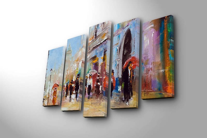 Canvastaulu Floral 5-pak Monivärinen - 19x60 cm - Sisustustuotteet - Taulu & taide - Canvas-taulu