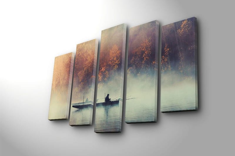 Canvastaulu Floral 5-pak Monivärinen - 19x60 cm - Sisustustuotteet - Taulu & taide - Canvas-taulu