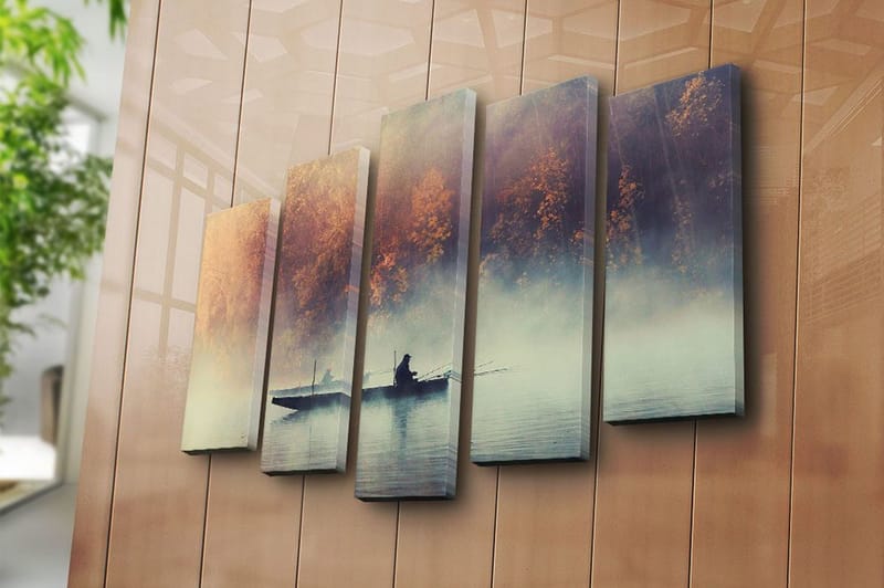 Canvastaulu Floral 5-pak Monivärinen - 19x60 cm - Sisustustuotteet - Taulu & taide - Canvas-taulu