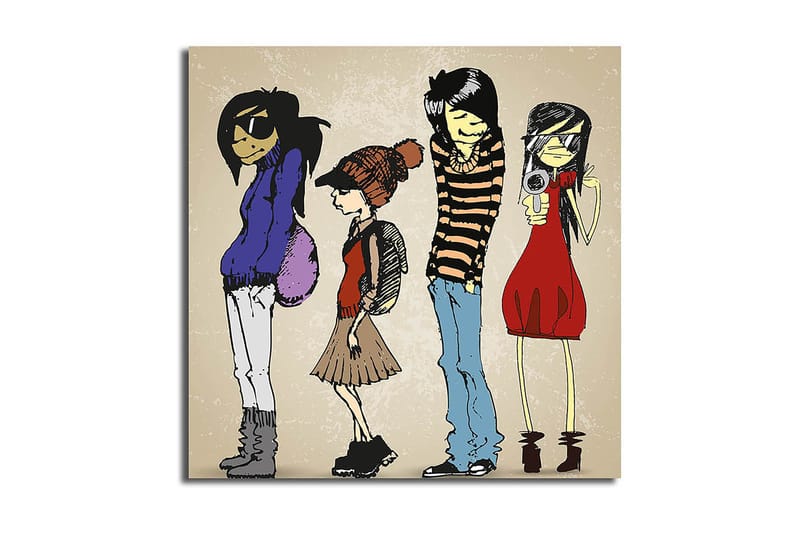 Canvastaulu Floral Monivärinen, 45x45 cm