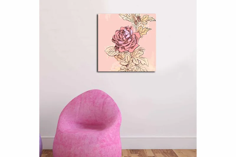 Canvastaulu Floral Monivärinen - 45x45 cm - Sisustustuotteet - Taulu & taide - Canvas-taulu