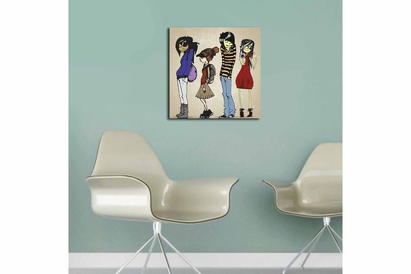 Canvastaulu Floral Monivärinen - 45x45 cm - Sisustustuotteet - Taulu & taide - Canvas-taulu