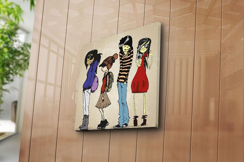 Canvastaulu Floral Monivärinen - 45x45 cm - Sisustustuotteet - Taulu & taide - Canvas-taulu