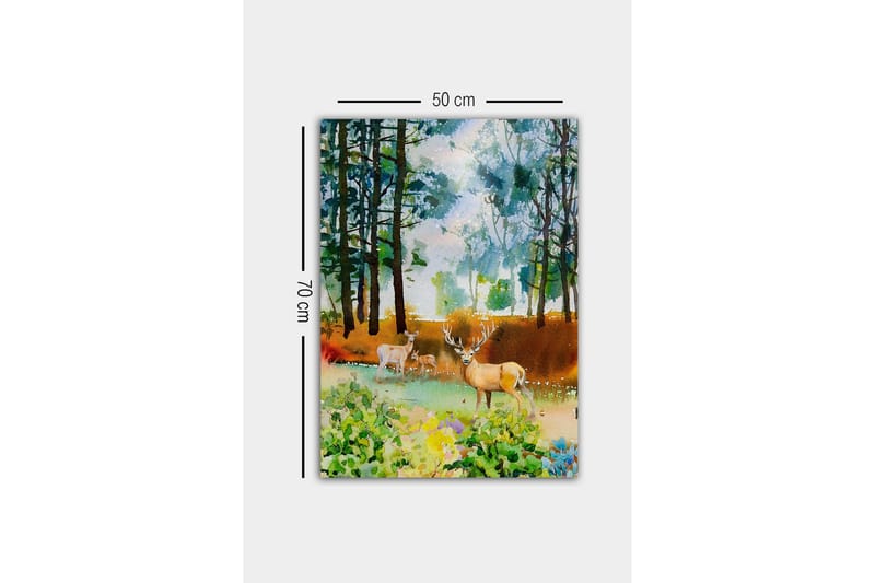 Canvastaulu - Kaunis peura metsäympäristössä - Vihreä / Ruskea / Beige - Sisustustuotteet - Taulu & taide - Canvas-taulu