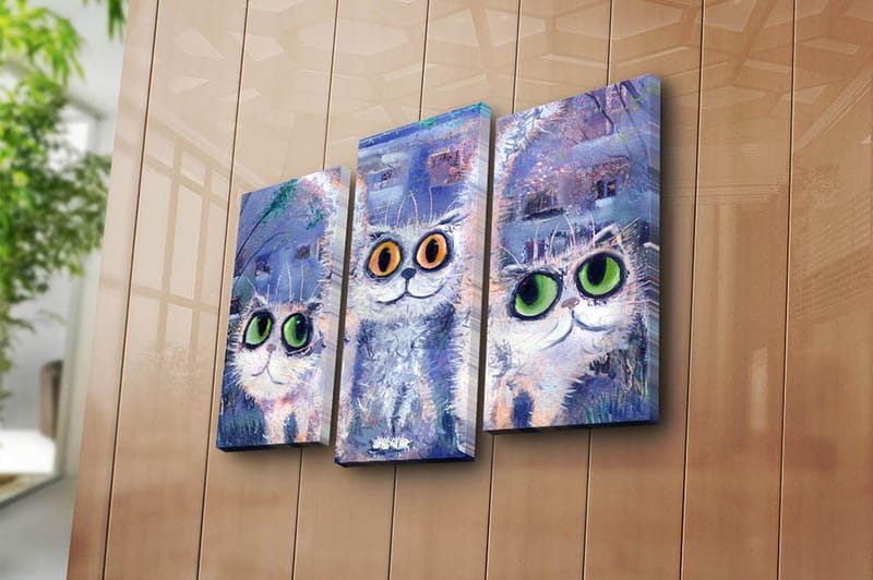 Canvastaulu Kitchen 3-pak Monivärinen - 20x39 cm - Sisustustuotteet - Taulu & taide - Canvas-taulu