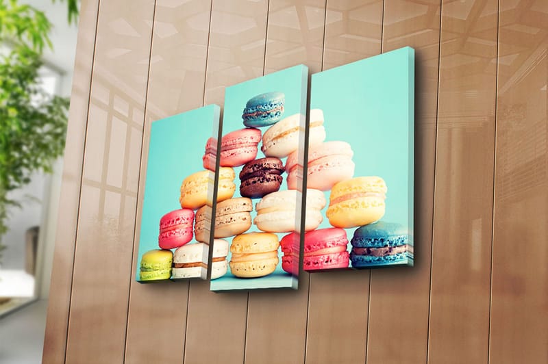 Canvastaulu Kitchen 3-pak Monivärinen - 20x39 cm - Sisustustuotteet - Taulu & taide - Canvas-taulu