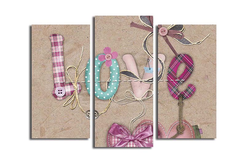 Canvastaulu Kitchen 3-pak Monivärinen, 20x39 cm