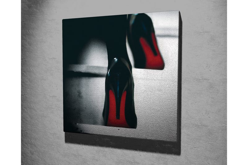 Canvastaulu - Mustat korkokengät punaisilla yksityiskohdilla - Musta / Punainen - Sisustustuotteet - Taulu & taide - Canvas-taulu