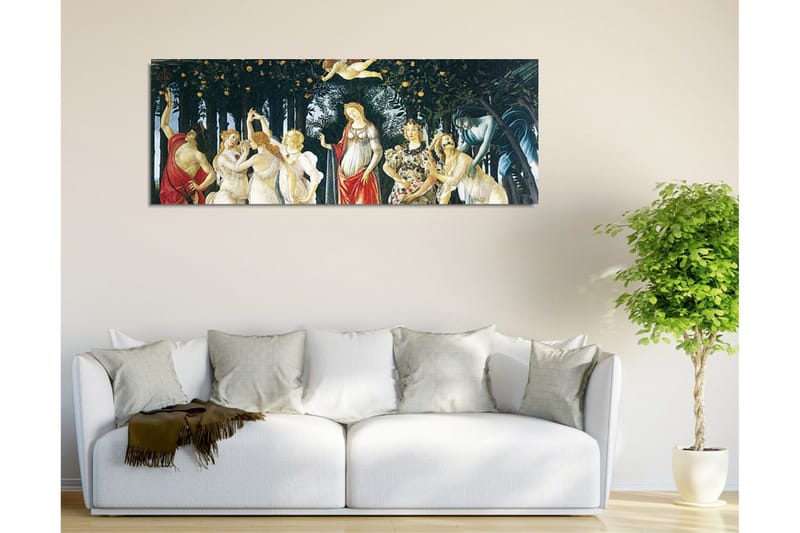 Canvastaulu - Mytologinen kohtaus naishahmoilla hedelmätarhassa - Vihreä / Ihonväri / Punainen - Sisustustuotteet - Taulu & taide - Canvas-taulu