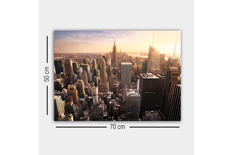 Canvastaulu - New York Cityn siluetti auringonlaskun aikaan - Kulta / Harmaa / Sininen - Sisustustuotteet - Taulu & taide - Canvas-taulu