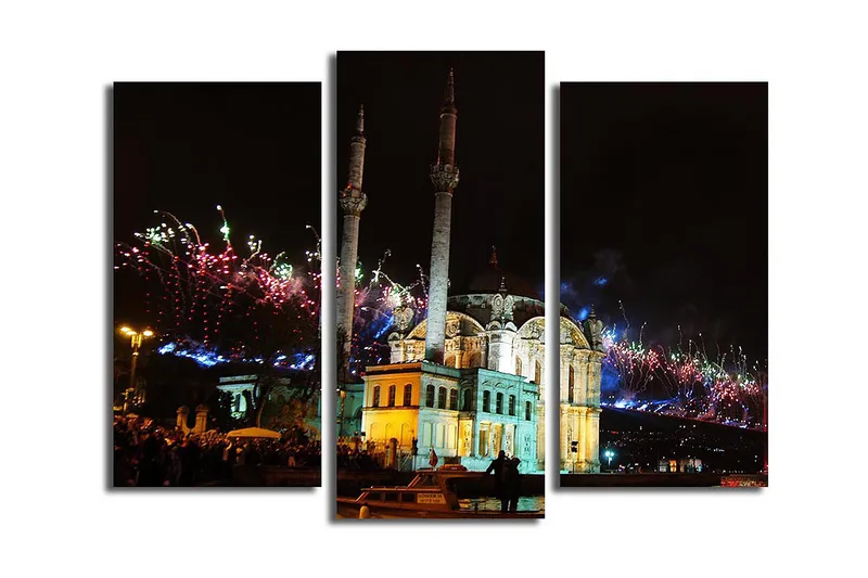 Canvastaulu Scenic 3-pak Monivärinen, 20x39 cm