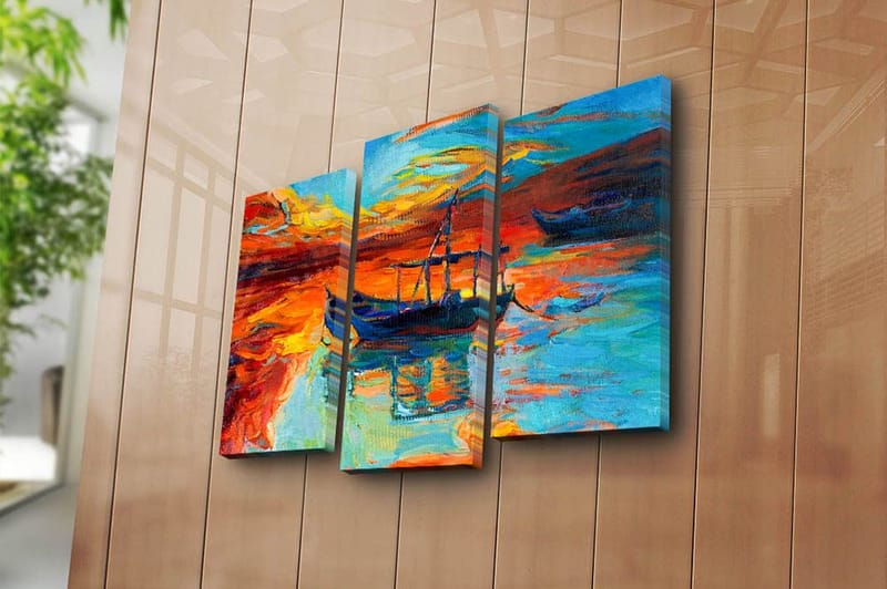 Canvastaulu Scenic 3-pak Monivärinen - 20x39 cm - Sisustustuotteet - Taulu & taide - Canvas-taulu