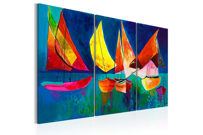 Canvastaulu Värikkäät purjeveneet112x08 cm - Artgeist sp. z o. o. - Sisustustuotteet - Taulu & taide - Canvas-taulu