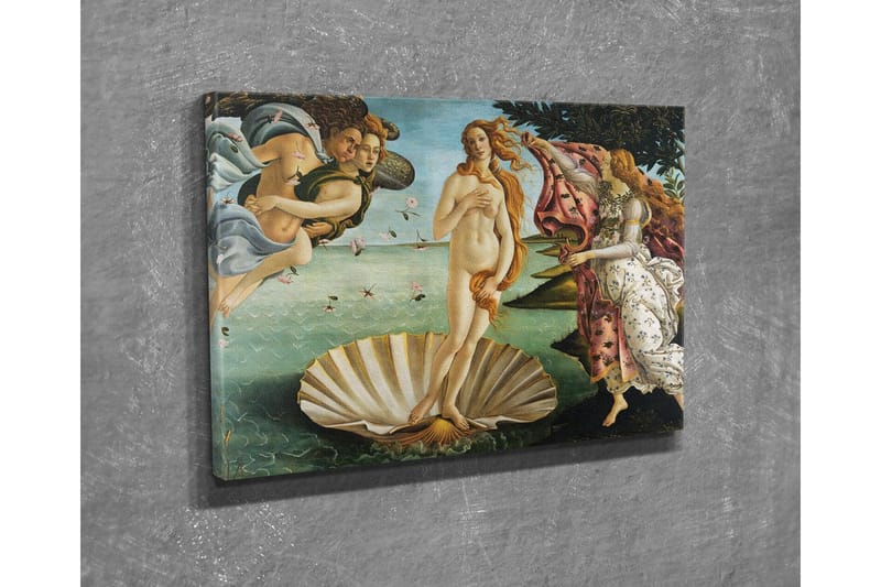 Canvastaulu - Venus nousee merestä simpukankuoren selässä - Ihonväri / Taivaansininen / Vihreä - Sisustustuotteet - Taulu & taide - Canvas-taulu