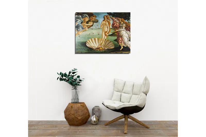 Canvastaulu - Venus nousee merestä simpukankuoren selässä - Ihonväri / Taivaansininen / Vihreä - Sisustustuotteet - Taulu & taide - Canvas-taulu