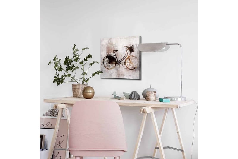 Canvastaulu - Vintage-polkupyörä korilla - Musta / Ruskea / Beige - Sisustustuotteet - Taulu & taide - Canvas-taulu
