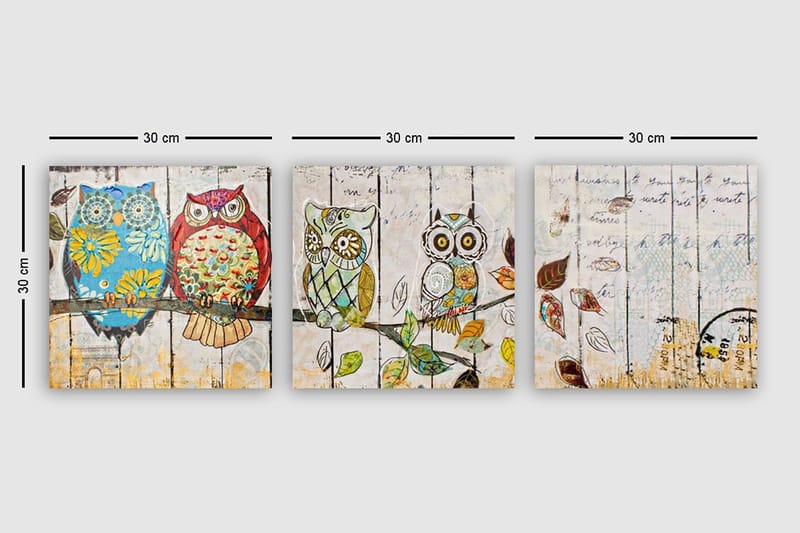 Canvastaulu VP Italy 3-pak Monivärinen - 30x30 cm - Sisustustuotteet - Taulu & taide - Canvas-taulu