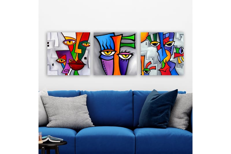 Canvastaulu VP Italy 3-pak Monivärinen - 30x30 cm - Sisustustuotteet - Taulu & taide - Canvas-taulu