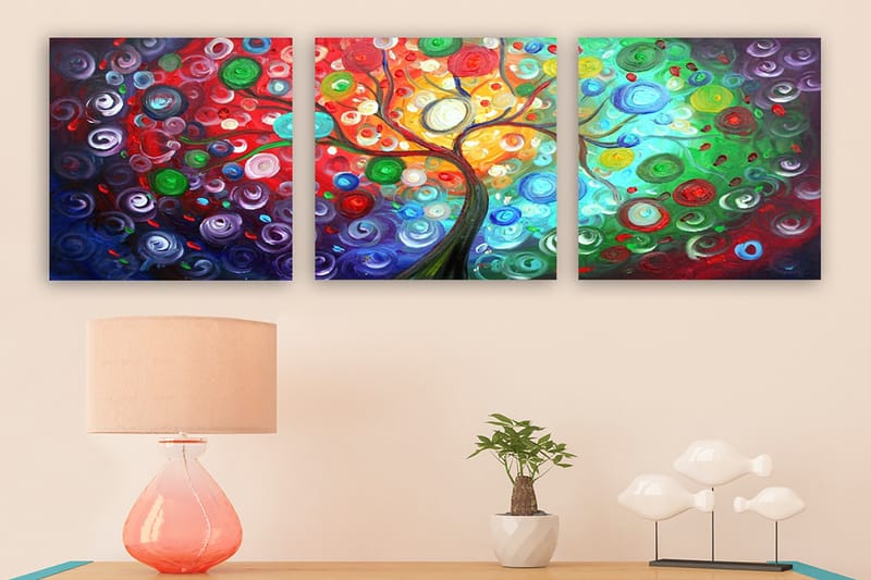 Canvastaulu VP Italy 3-pak Monivärinen - 30x30 cm - Sisustustuotteet - Taulu & taide - Canvas-taulu