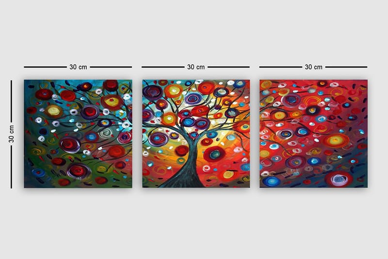 Canvastaulu VP Italy 3-pak Monivärinen - 30x30 cm - Sisustustuotteet - Taulu & taide - Canvas-taulu