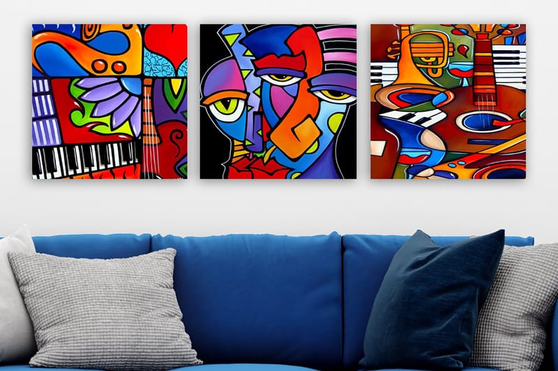Canvastaulu VP Italy 3-pak Monivärinen - 30x30 cm - Sisustustuotteet - Taulu & taide - Canvas-taulu