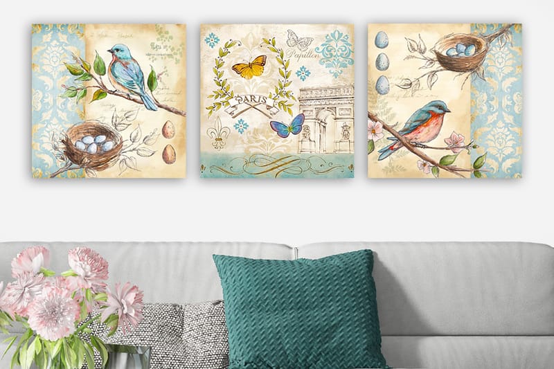 Canvastaulu VP Italy 3-pak Monivärinen - 30x30 cm - Sisustustuotteet - Taulu & taide - Canvas-taulu
