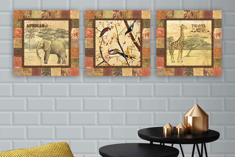 Canvastaulu VP Italy 3-pak Monivärinen - 30x30 cm - Sisustustuotteet - Taulu & taide - Canvas-taulu